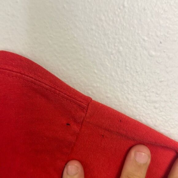 Vintage 80s Men's Red Hobie Heavy Pullover Crew Neck T-shirt‎ Size L - Picture 10 of 11